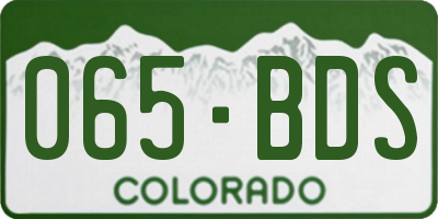 CO license plate 065BDS