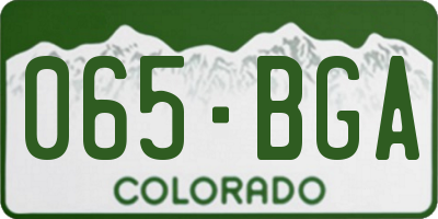 CO license plate 065BGA