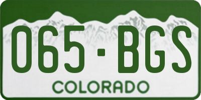 CO license plate 065BGS