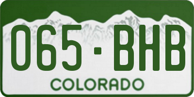 CO license plate 065BHB