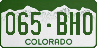 CO license plate 065BHO