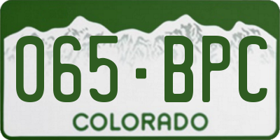 CO license plate 065BPC