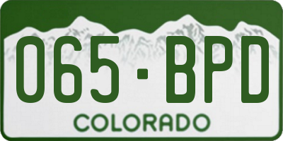 CO license plate 065BPD