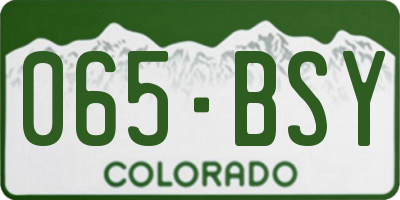 CO license plate 065BSY