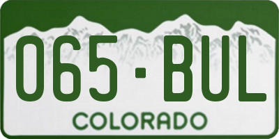 CO license plate 065BUL