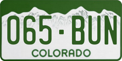CO license plate 065BUN