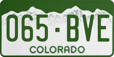 CO license plate 065BVE