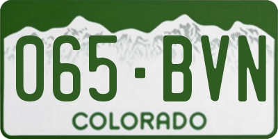 CO license plate 065BVN