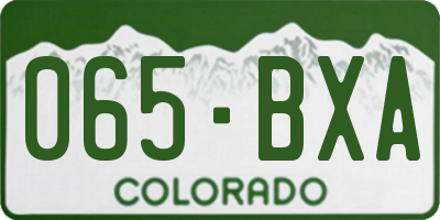 CO license plate 065BXA