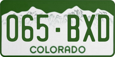 CO license plate 065BXD