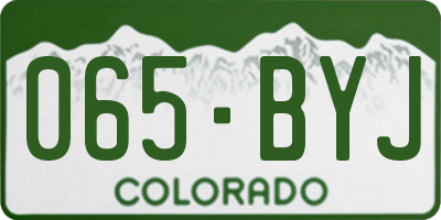 CO license plate 065BYJ