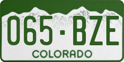 CO license plate 065BZE