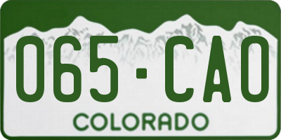 CO license plate 065CAO