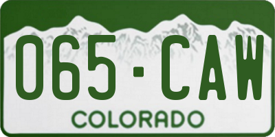 CO license plate 065CAW
