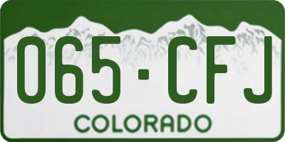 CO license plate 065CFJ