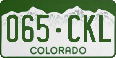 CO license plate 065CKL