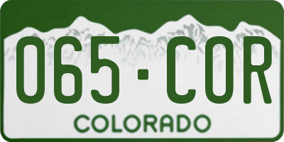 CO license plate 065COR