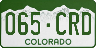 CO license plate 065CRD