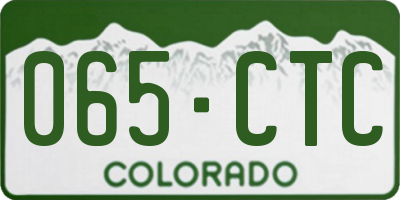 CO license plate 065CTC