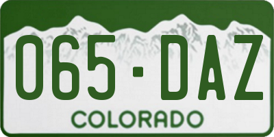 CO license plate 065DAZ