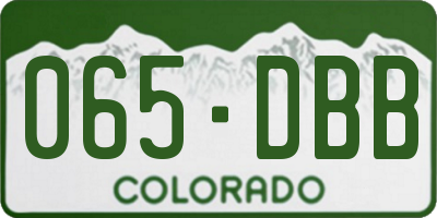 CO license plate 065DBB