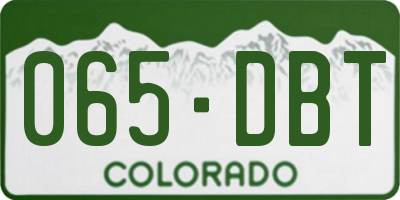 CO license plate 065DBT