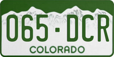 CO license plate 065DCR