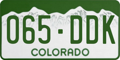 CO license plate 065DDK