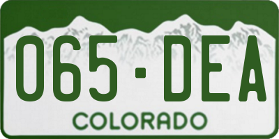 CO license plate 065DEA