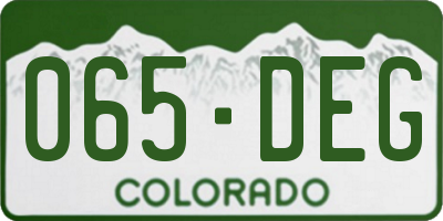 CO license plate 065DEG