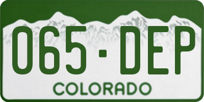 CO license plate 065DEP