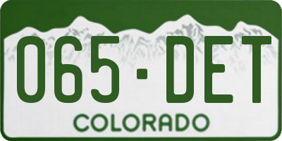 CO license plate 065DET