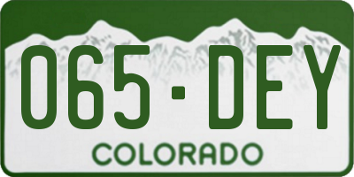 CO license plate 065DEY