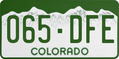 CO license plate 065DFE