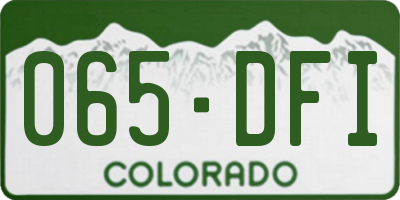 CO license plate 065DFI
