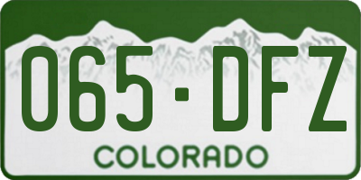 CO license plate 065DFZ