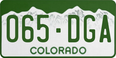 CO license plate 065DGA