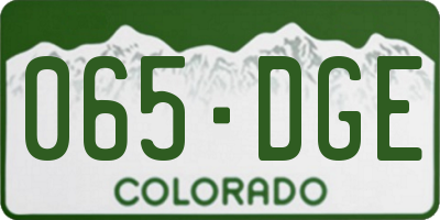 CO license plate 065DGE