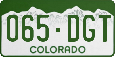 CO license plate 065DGT