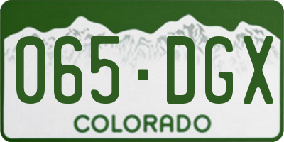 CO license plate 065DGX
