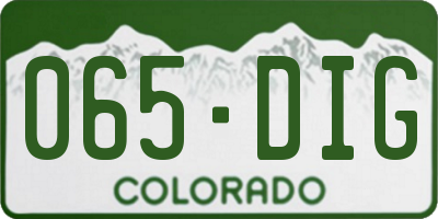 CO license plate 065DIG