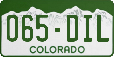 CO license plate 065DIL
