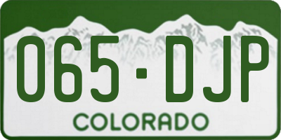 CO license plate 065DJP