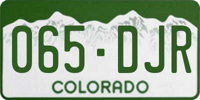 CO license plate 065DJR