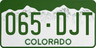 CO license plate 065DJT