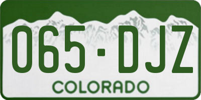 CO license plate 065DJZ