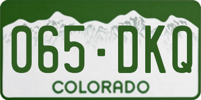 CO license plate 065DKQ