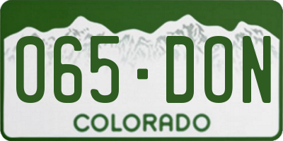 CO license plate 065DON