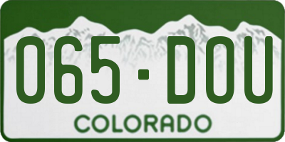 CO license plate 065DOU