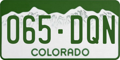 CO license plate 065DQN
